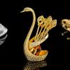 Elegant Metal Swan Spoon Set With Stand Tableware For Fruit Dessert Coffee Home Decoration Practical Cutlery Set For Daily