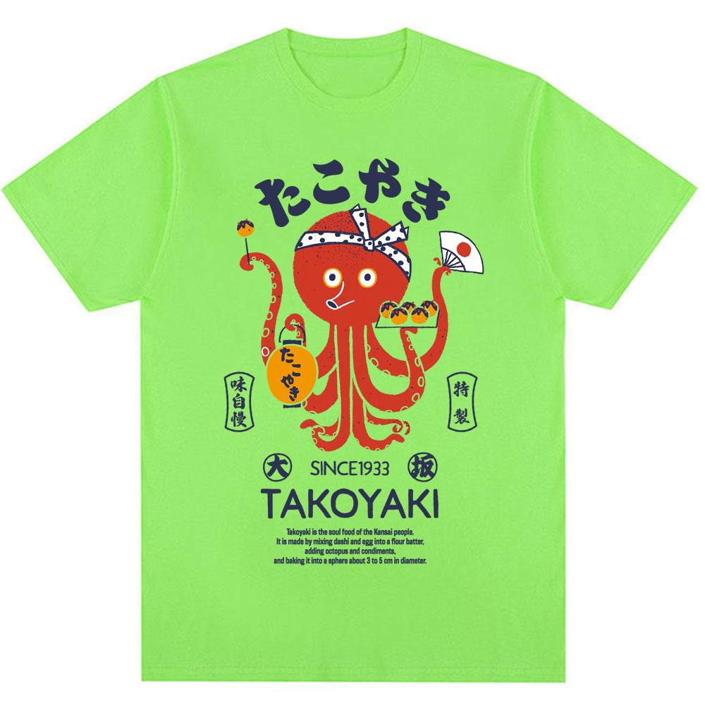 

Japan Osaka Dotonbori T Shirts Fashion Men Women Funny Takoyaki Osaka Drunken Octopus T-Shirt Oversized Vintage Cotton T-Shirts 4XL