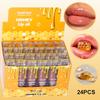 Honig Lippenöl Essenz Feuchtigkeitsspendender Lippenbalsam Hydrierender Lipgloss mit Schlüsselanhänger zum Aufhängen an der Tasche Aufpolsternder Lippen-Glanz