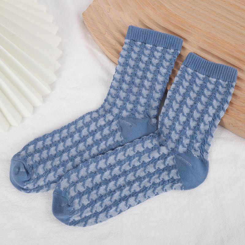 5 perechi de șosete cu tub mediu de toamnă și iarnă, creativ, cu design geometric