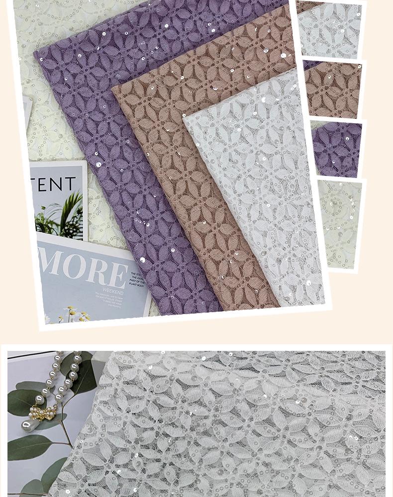 Floral Lace Polyester Spandex Fabric for Women's Dresses, Children's Dresses, Wedding Gowns, and Evening Wear