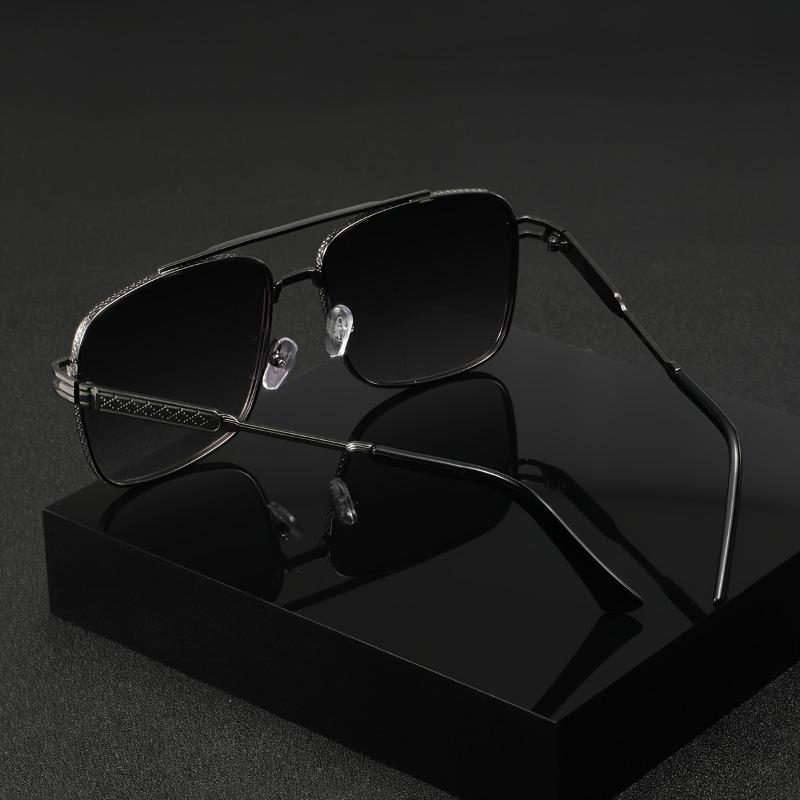 Non-polarized Fashion Square Metal Frame Double Beams Men Women Sunglasses Driving Cycling Fishing Men Sun Eyeglasses