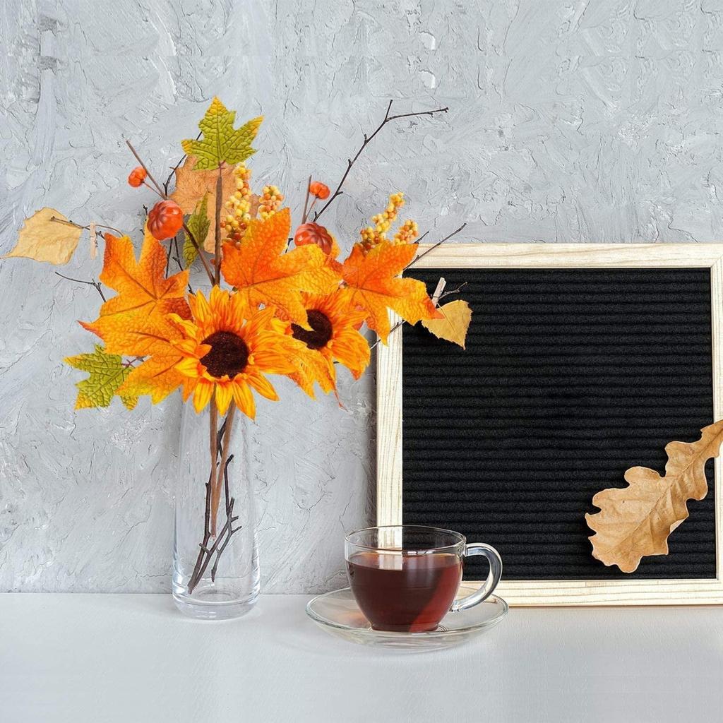 1/2 PCS Fake Sunflower Maple Leaf Flower Beams Autumn Decoration Flower Arrangement Home Furnishings, Halloween Decorative Gift