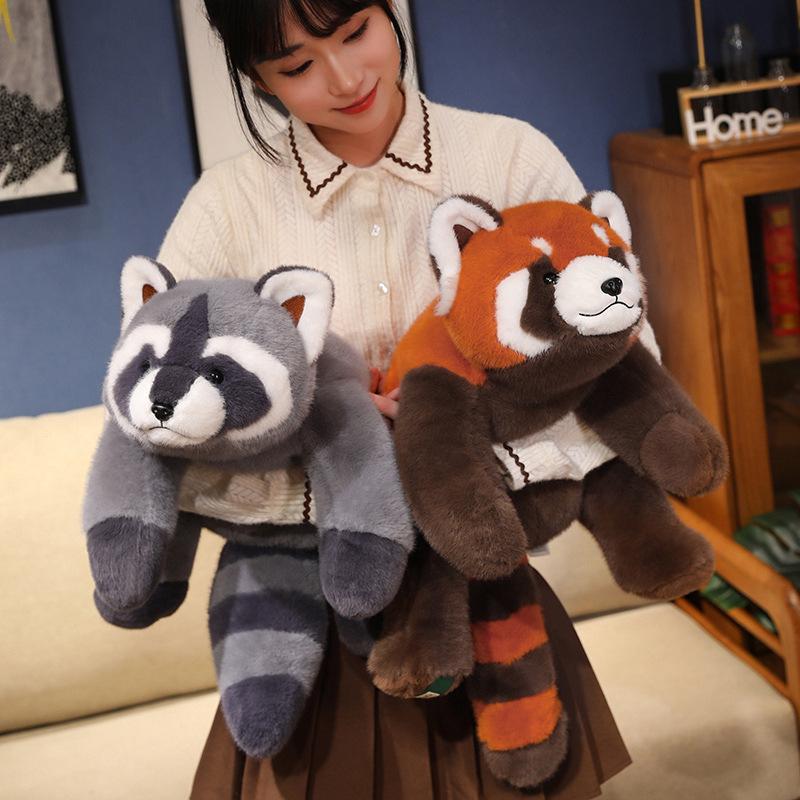 Raccoon, Fox, and Panda Plush Toy Zoo Set - Cute Cushion Gift for Parent-Child Bonding