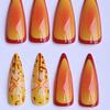 1 Set 3D Flower Press on Nails Salon Quality Almond Long Stick-on Fake Nails Removable Women Girls Full Cover Glue on False Nails