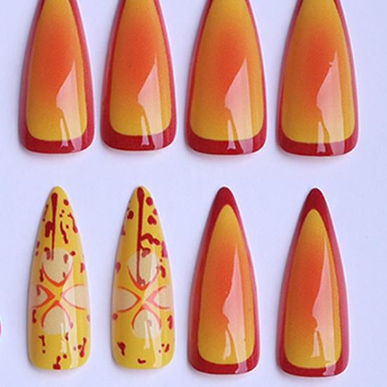 1 Set 3D Flower Press on Nails Salon Quality Almond Long Stick-on Fake Nails Removable Women Girls Full Cover Glue on False Nails