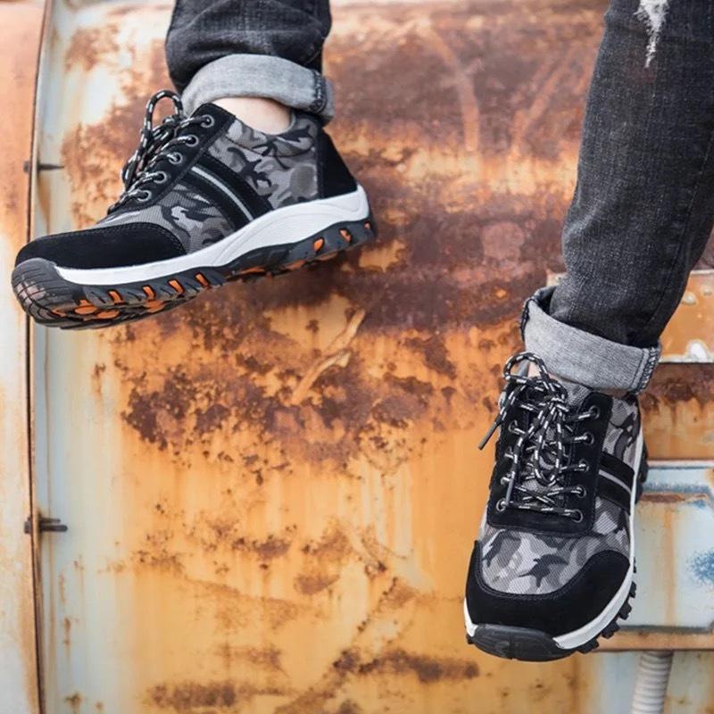 Camouflage Steel Toe Safety Shoes - Anti-Smash, Anti-Puncture, Lightweight, Insulated for Electricians
