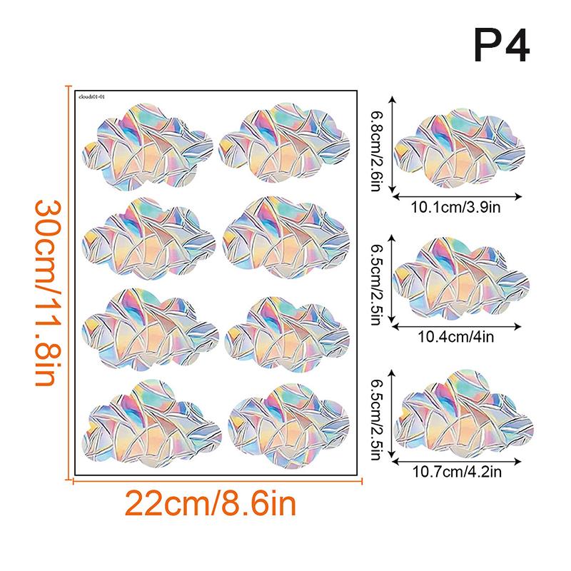 

1 комплект радужных призменных электростатических стеклянных наклеек, статические наклейки из ПВХ в виде бабочек
