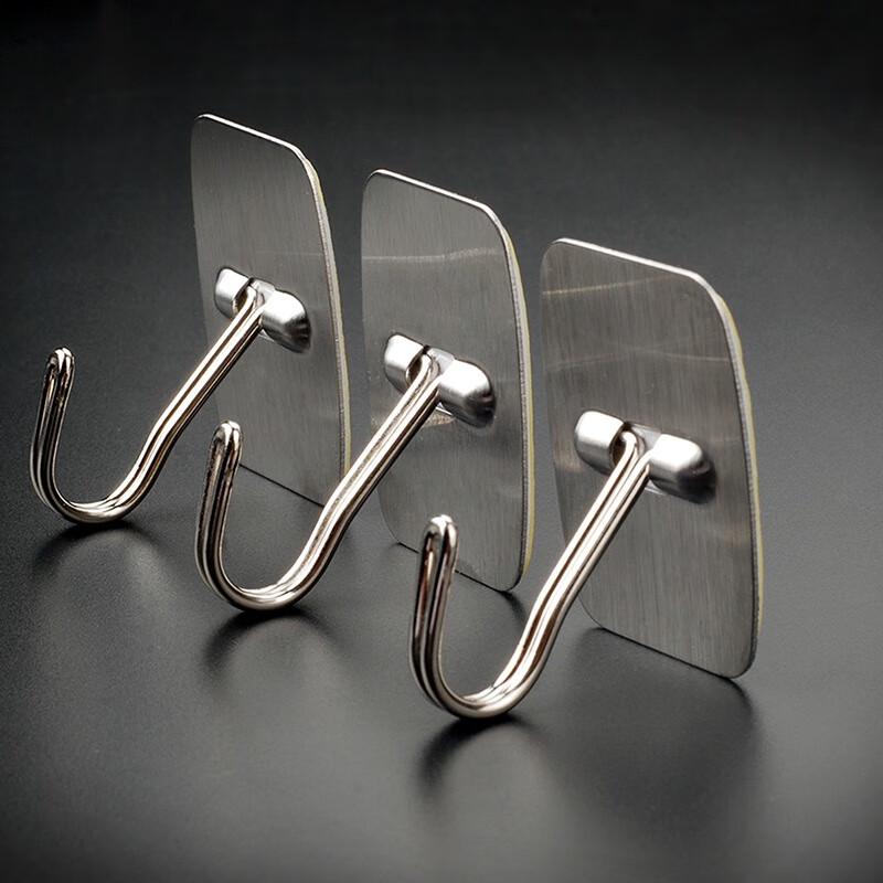 Yekee Stainless Steel Adhesive Hooks (3-Pack)