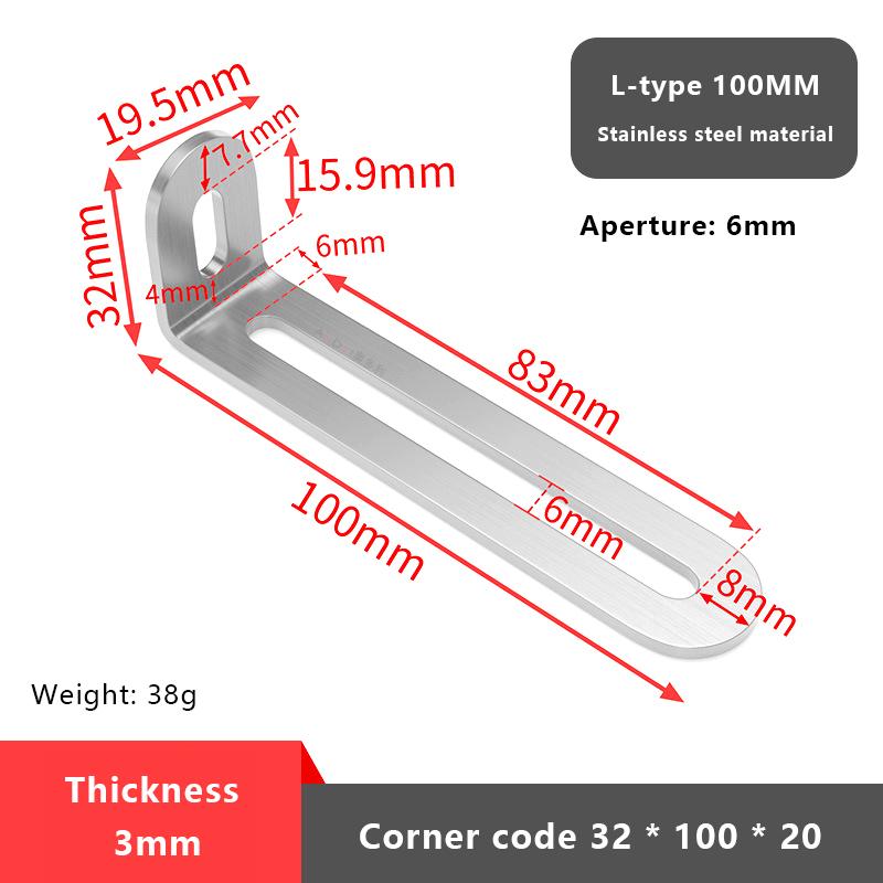 Edelstahl Verstellbarer Winkel Code Langloch Aktivität 90 ° Rechter Winkel Möbelbefestigung L-Förmiger Regalwinkel Verbinder