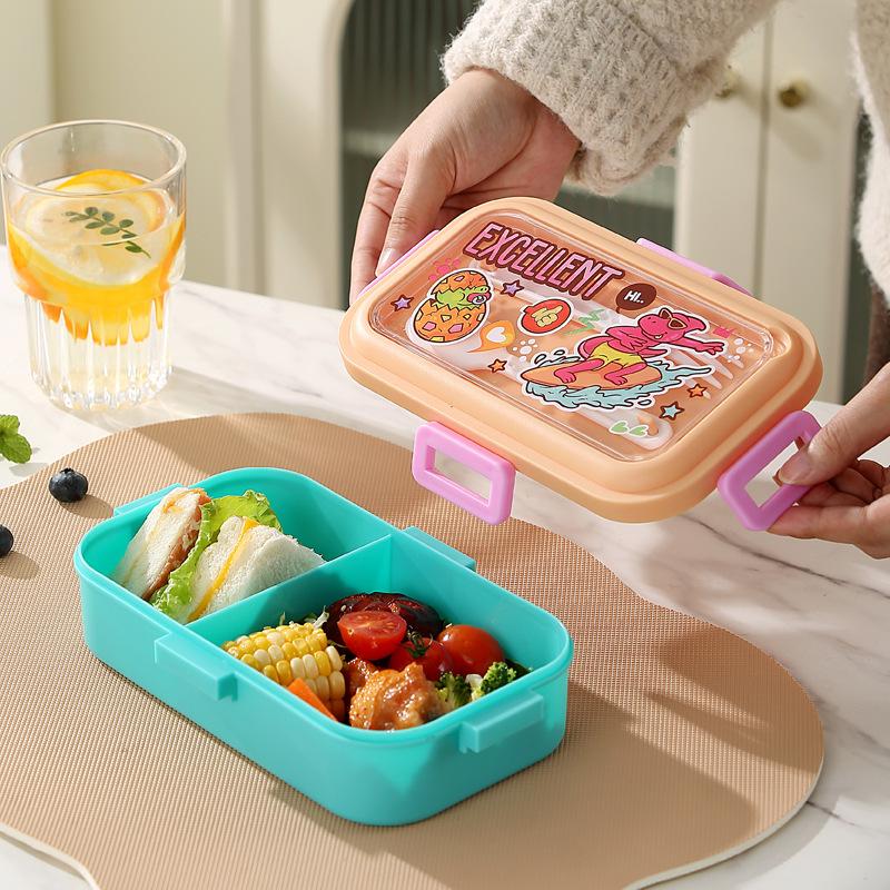 304 Stainless Steel Bento Lunch Box with Compartments, Fork & Spoon - Portable Meal Prep for Office Workers & Children