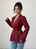 Spring New Arrivals Color Block Lace Waist Slim A-Line Women's Blazer Jacket
