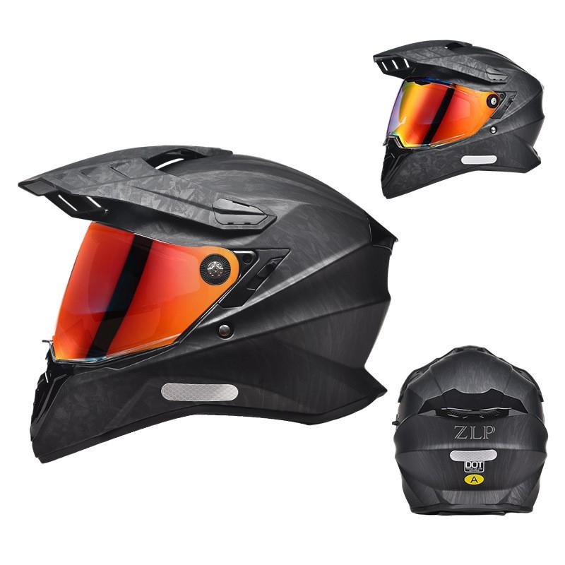 Full Face Motorcycle Helmet Touring Off-Road All Season Riding With Dual Visors ABS Shell Men Women
