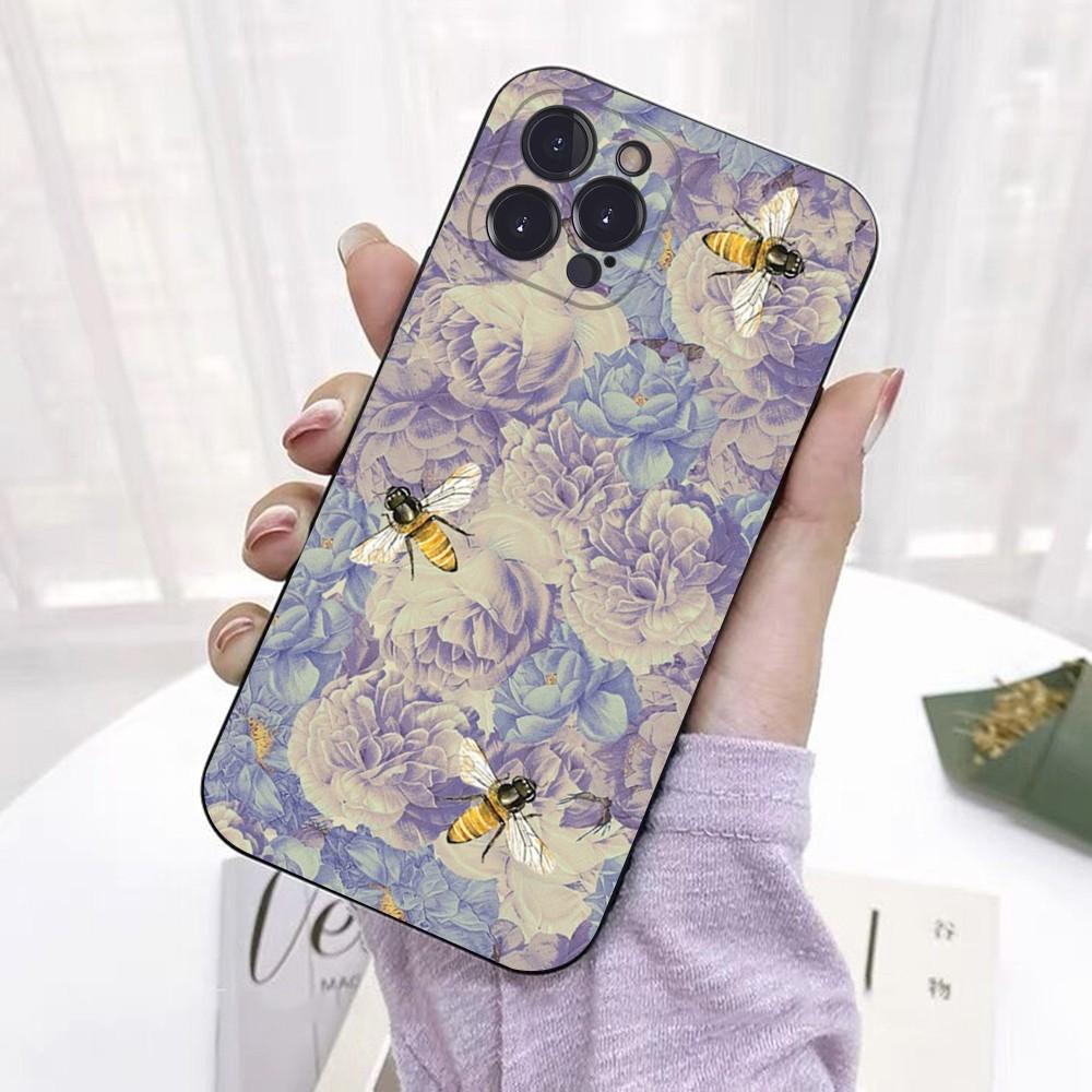 Bees Art Printing Phone Case For iPhone 15 6 7 8 Plus 11 12 13 14 Pro SE 2020 MAX Mini X XS XR Back Funda Cover