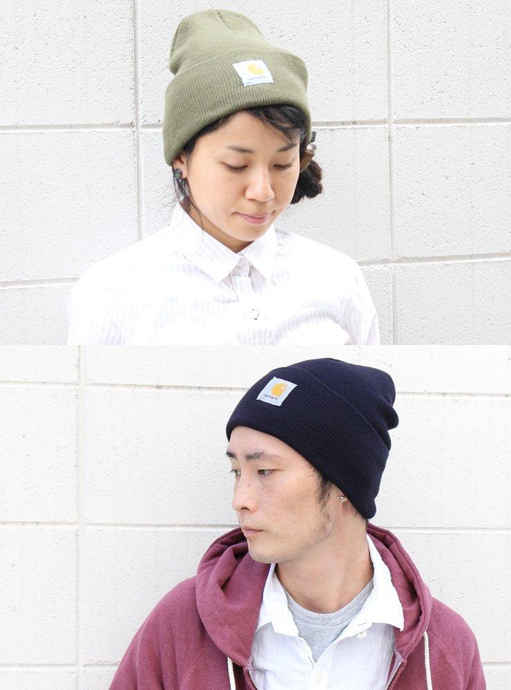 BEANIE Knit Hat Hat USA Folded Tag Hat [Carhartt] Cap/Knit Men's Women's Autumn/Winter (BLACK(BLK))
