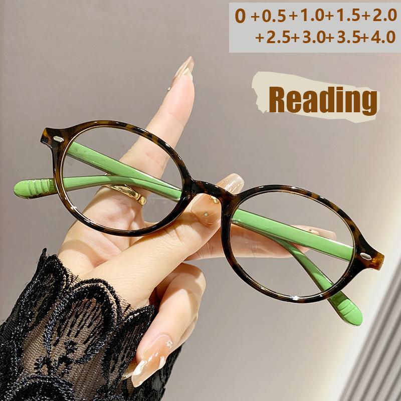 Small Round Frame Glasses With Thick Lenses, Fashionable And Portable, With Anti-blue Light Function. 9641
