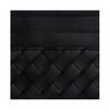Bottega Veneta Intrecciato Flap Card Case Black/Silver Men Wallets 817397-V4LQ1-8803