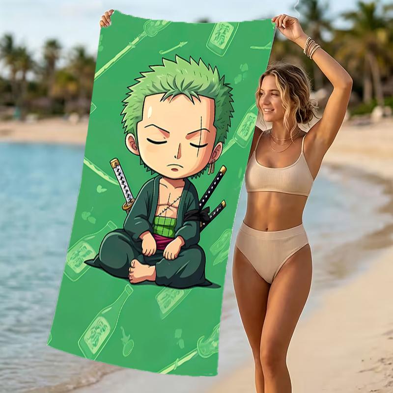 Beach Towel with One Piece Zoro Pattern - Soft,absorbent,machine Washable Lightweight&Modern,swimming,Travel Essentials