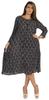 Bimba Printed Flared Midi Dress For Women Rayon Crepe Casual Summer Dress