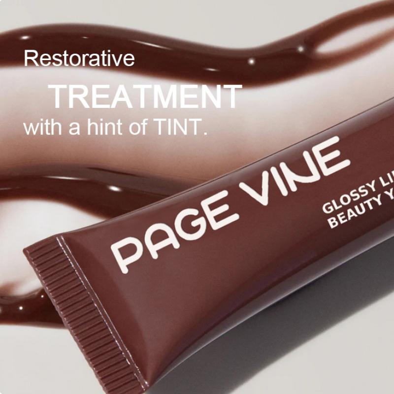 PAGE VINE Peptide Lip Gloss Liquid Lipstick Hydrating Moisturizing Non-Sticky Glossy Lip Oil