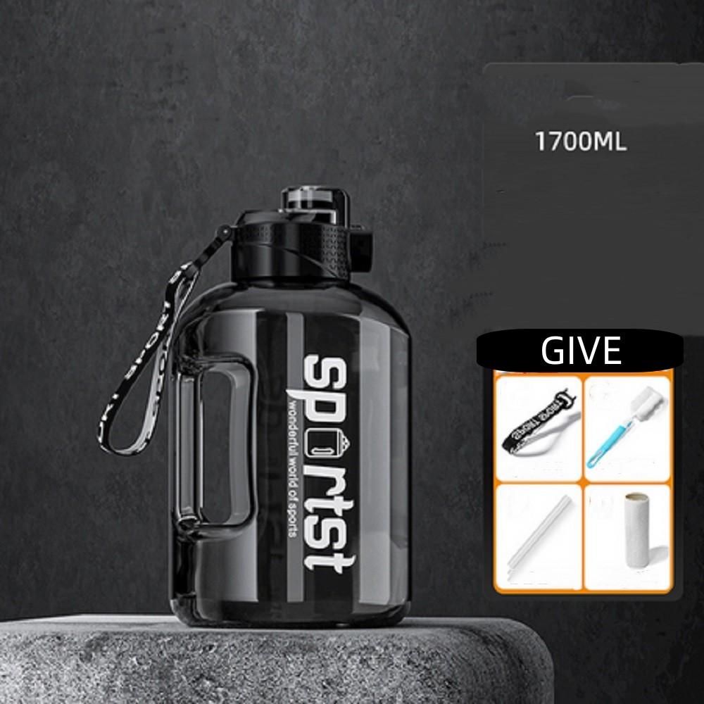

New 1.7L Gym Water Bottle Large Sports Training Drink Removable Straw & Direct Drink