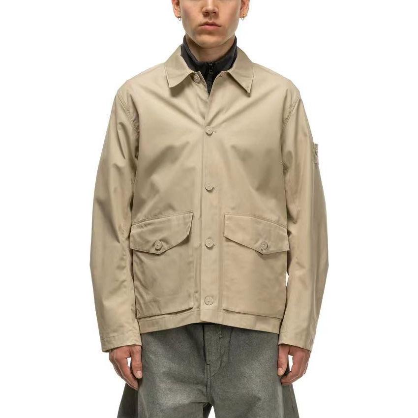 STONE ISLAND Giacca con Toppa Bussola Beige Uomo Capispalla Cachi 7815437F1-V0090