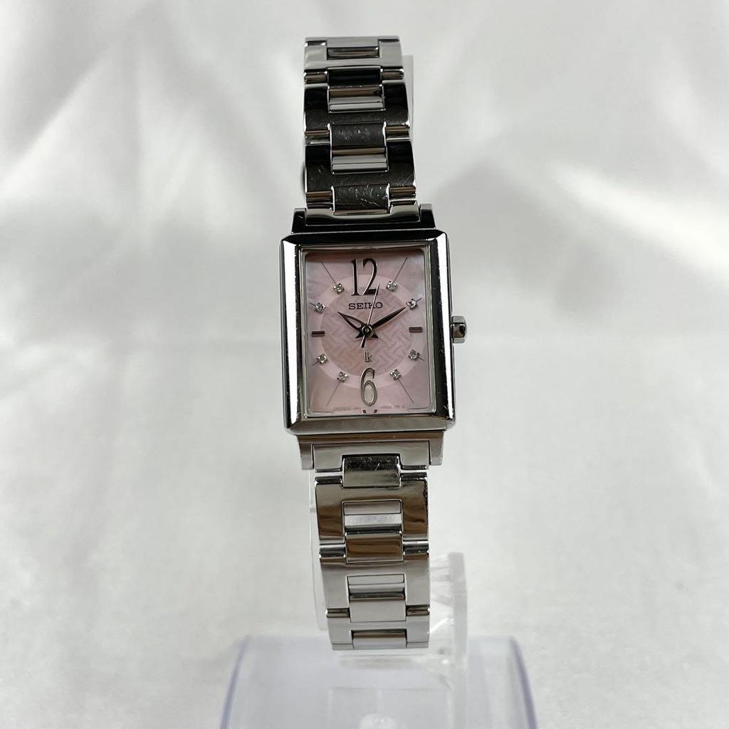 [USED] Working/Battery SEIKO Lucia 8P Diamond Watch Square Genuine Strap