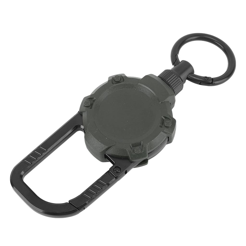 Breloc magnetic retractabil din sârmă de oțel inoxidabil, carabină cu cataramă ușor de tras, verde OD