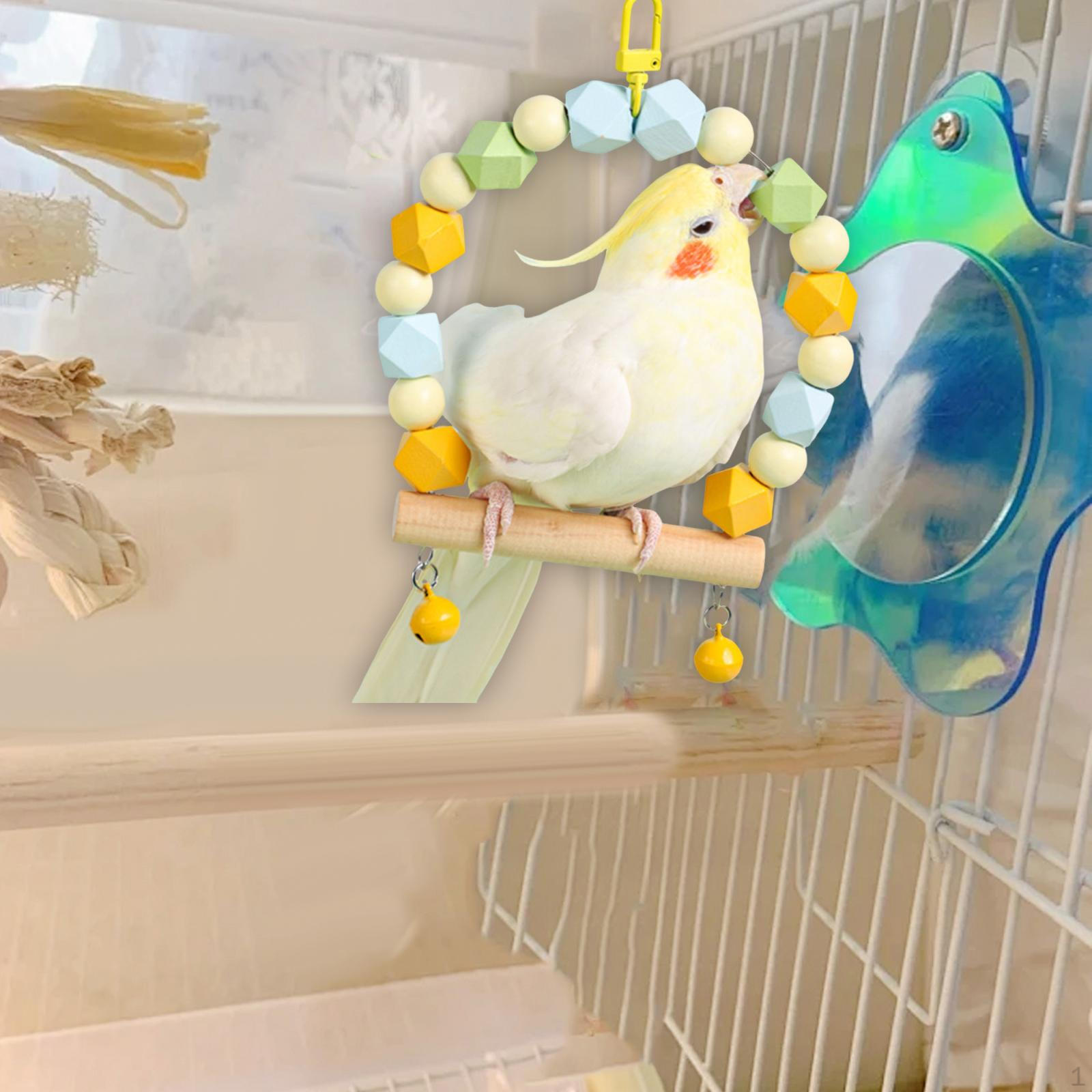 

Клетка для птиц, деревянная подставка для качелей для домашних животных, подвесная подставка для попугая для маленьких птиц Orange Style A