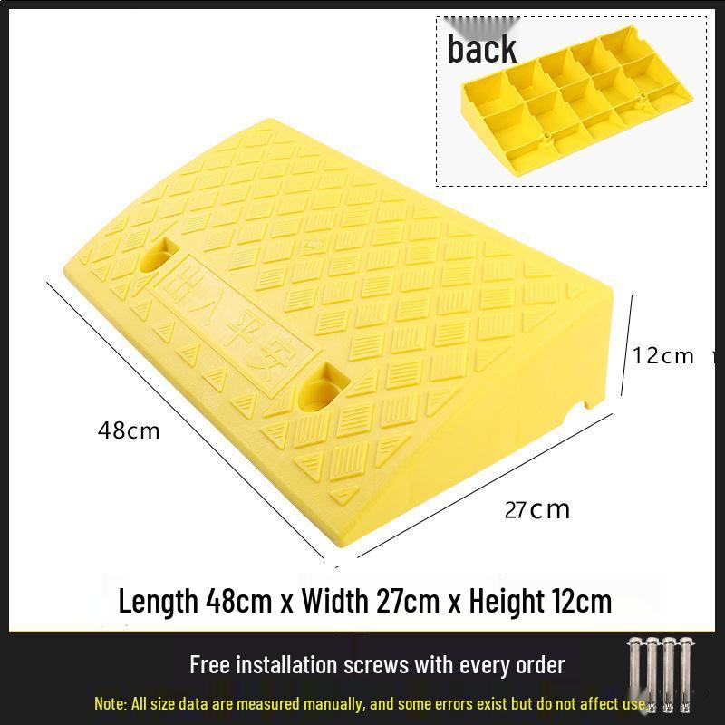 Car Ramp Sill Pad - Plastic Vehicle Curb Slope & Speed Bump