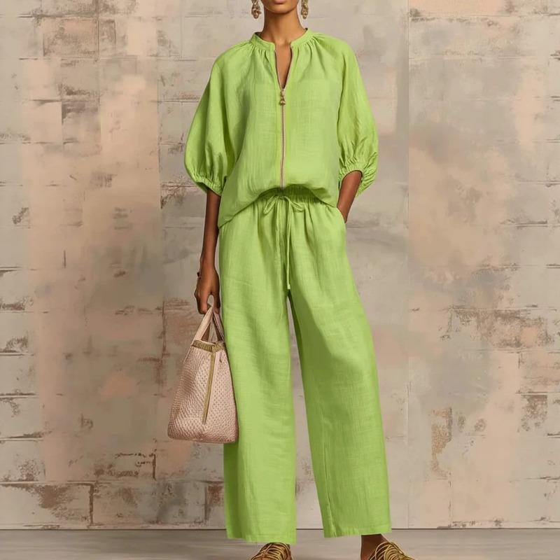 IHUASU Women's Fashion Casual 3/4 Sleeves Pants Suits
