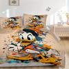 3pcs Colorful Donald Duck Printed Bedding Set, Soft and Comfortable Quilt Cover for Bedroom, Guest Room W012
