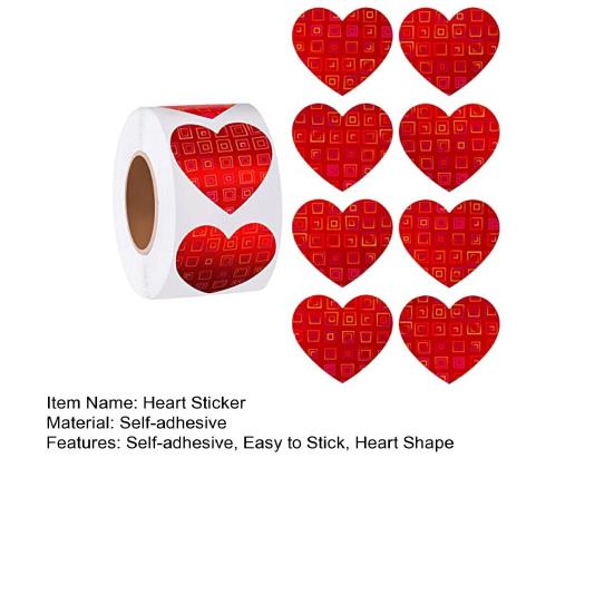500 Stück Herz Aufkleber Selbstklebend Abnehmbar Frohen Valentinstag Geschenkbox Verpackungsetikett Aufkleber Heimdekoration