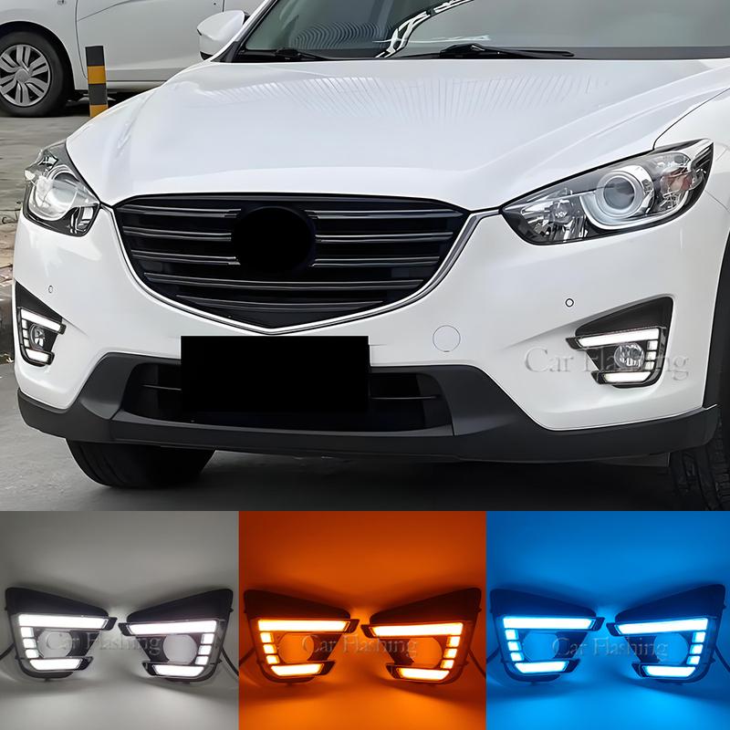 Luci Diurne DRL per Mazda CX5 CX-5 2012 2013 2014 2015 2016 Luce Diurna a LED con Indicatore di Direzione Lampada Fendinebbia Paraurti Anteriore