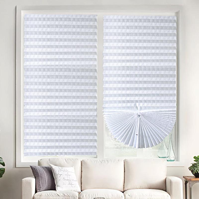 1PC Self-Adhesive Blinds Simple Polyester Curtain Window Paper Blinds Leaf Pleated Curtain Non-Woven 60/90x180cm