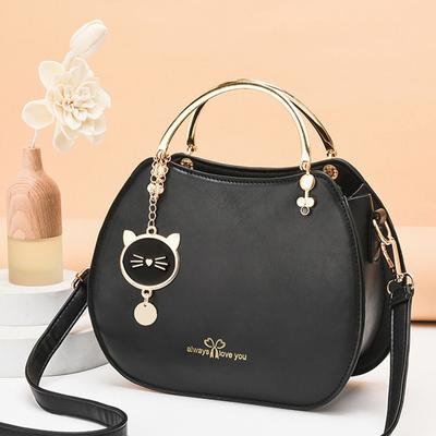 New Popular And Fashion Cat Crossbody Bag Korean Fashion Handbag Girls' Solid Shell Bag Women's Shoulder Bag PU Leather Bag