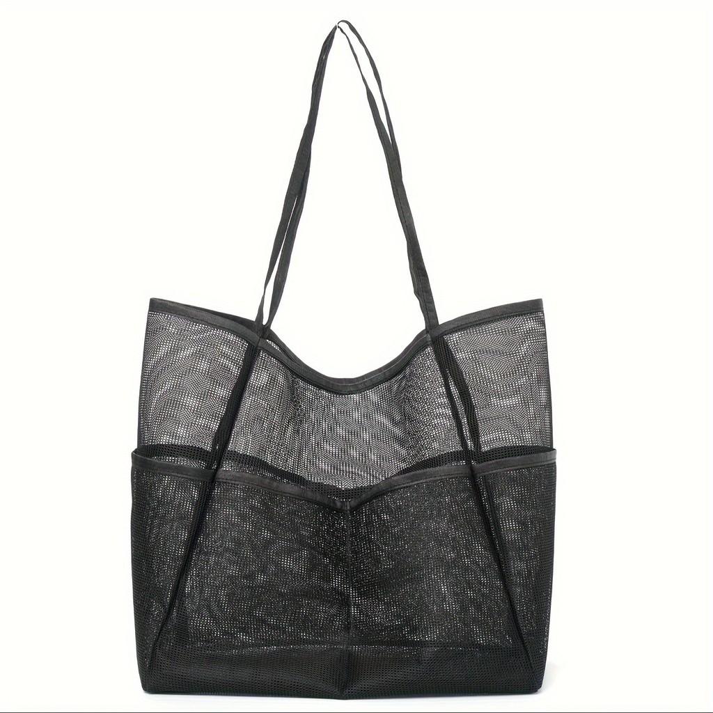Travel Beach Bag With Mesh Compartments For Swimsuit And Toiletry Storage