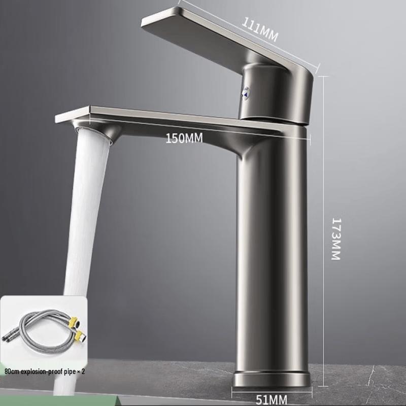 TLXT Gunmetal Grey Bathroom Basin Faucet