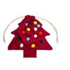 Velvet Christmas Tree Gift Bags Colorful Pom Pom Metal Bell Xmas Tree Hanging Pouch Soft Touch Tree Shaped