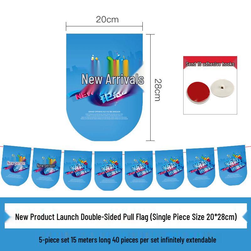 Grand Opening Celebration Bunting: Store Anniversary Decorations & Hanging Flags for Mall or Supermarket