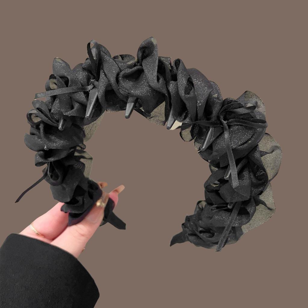 High-End Women's Bow Headband with Teeth - 2025 Face Washing & Hair Pressing Accessory