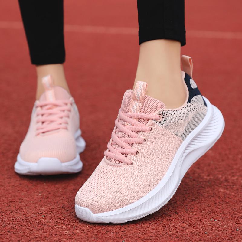 Quanzhou Women's Mesh Breathable Sneakers - Soft Sole Casual Travel & Running Shoes for Military Training Students