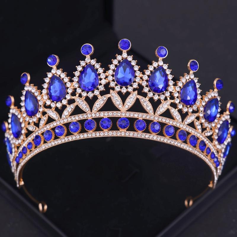 Baroque Crystal Crown Tiara Headband For Women Rhinestone Prom Diadem Crown Bridal Wedding Hair Accessories Jewelry Crown Tiara