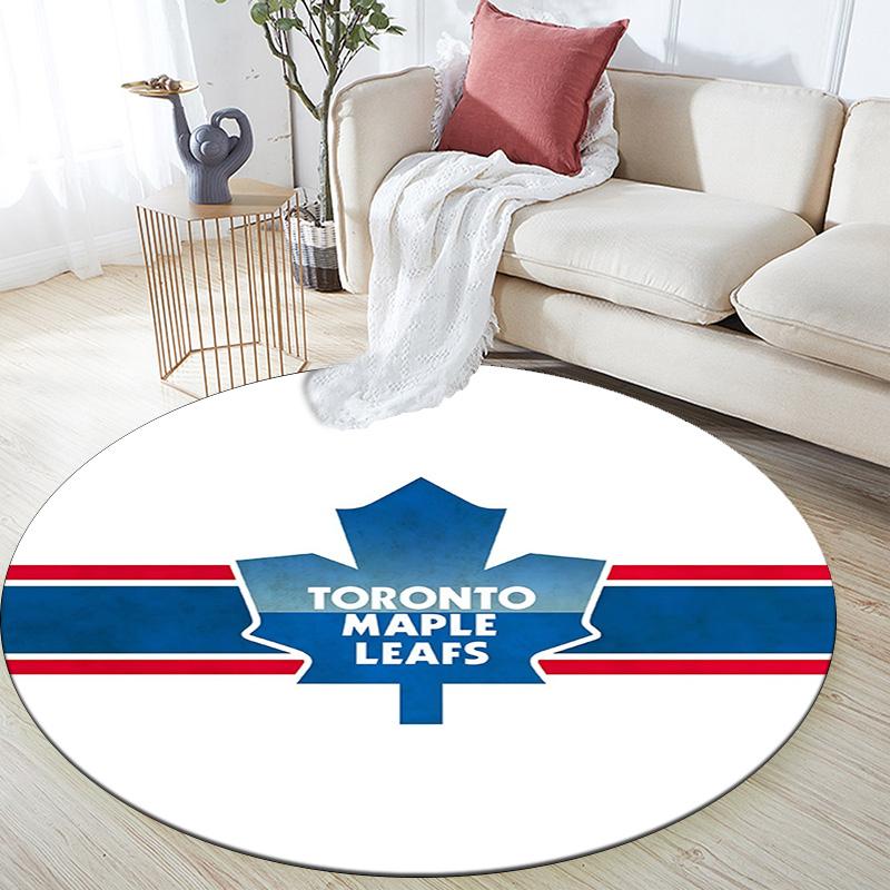 Toronto Maple Leafs2,Round Area Rug,Carpet Rug for Living Room Bedroom Sofa Playroom Decor,Non-slip Floor Mat