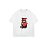 Cute Raccoon Holding Heart Graphic T Shirt White Animal Print Valentine Gift For Women Casual Wear