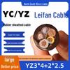 Leifan Outdoor Rubber Sheathed Waterproof 5-Core Flexible Cable—Medium/Heavy-Duty, Wear-Resistant, 3+2 Series, Three-Phase Five-Wire.