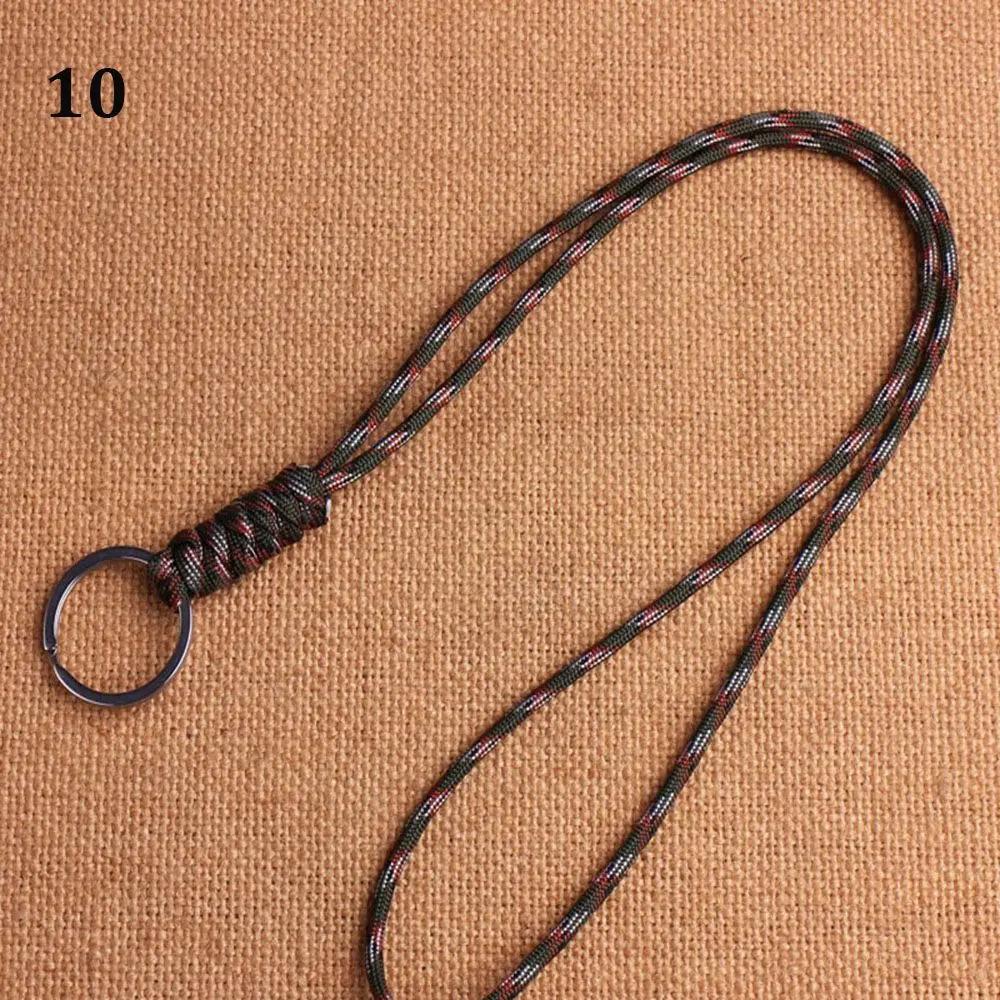 New Emergency Survival Backpack Self-Defense Lanyard Round Buckle Parachute Cord Key Ring Paracord Keychain