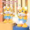 Dancing Electric Toy Cartoon Cute Small Yellow Tiger Doll Home Decor Kid Gift Baby Early Education Musical Dance Light Baby Gift