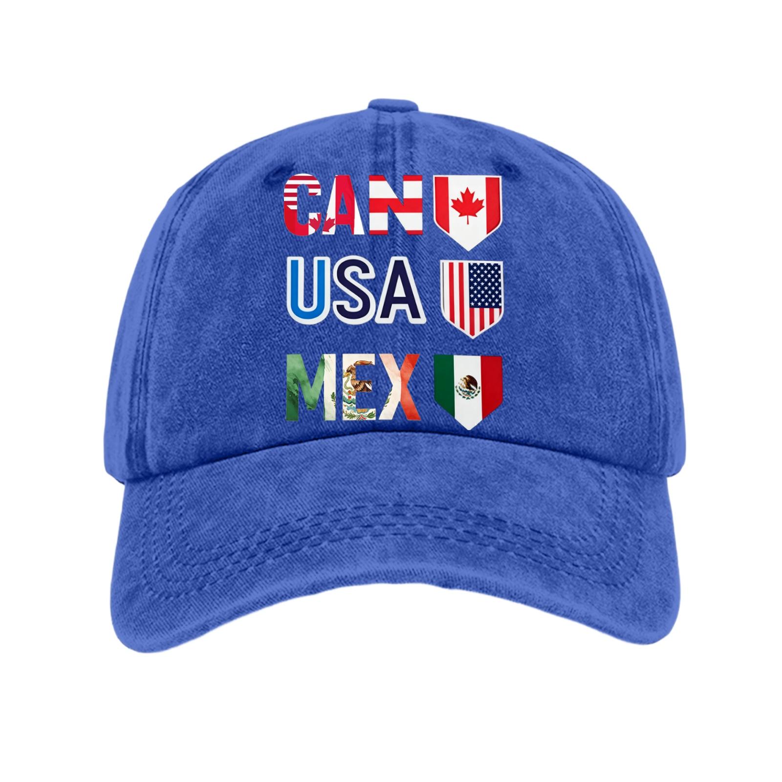 Distressed Washed Casual Baseball Cap Adjustable Fit Unisex Soft Cotton Twill Material Embroidered Soccer Themed Design One Size синий