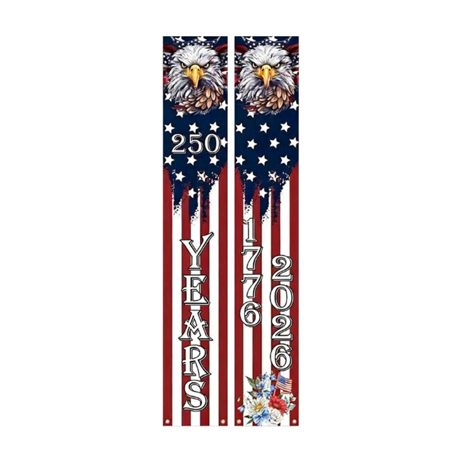 Independence Day 0th Anniversary Flag Outdoor Porch Couplet Decoration One Size
